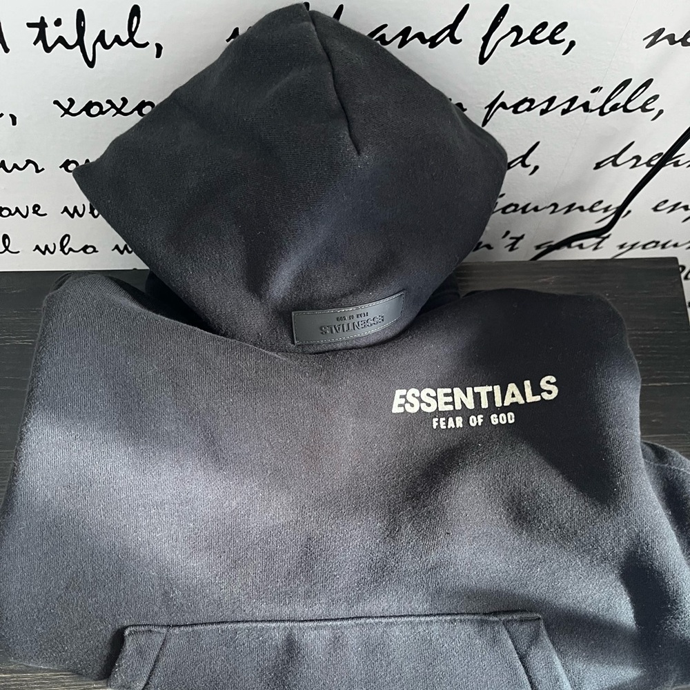 Boys Essentials Black Hoodie